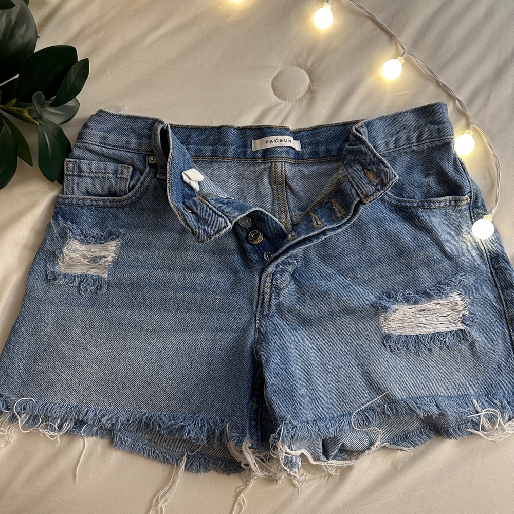 PacSun Light Blue Distressed Jean Shorts